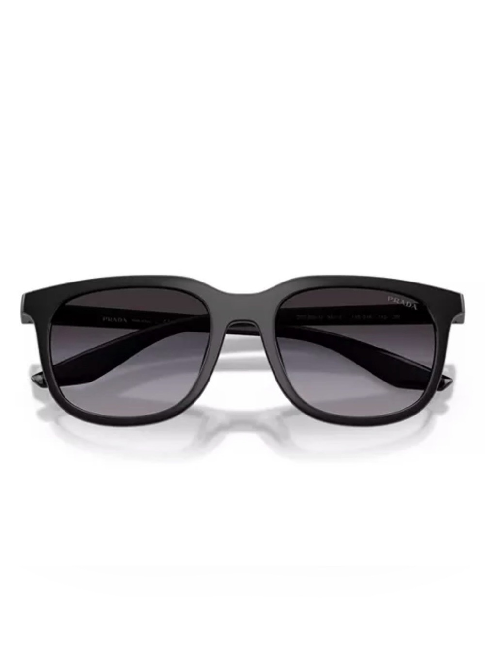 Prada Men’s Black Sunglasses Linea Rossa Pillow with Dark Gray Lenses